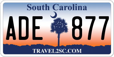 SC license plate ADE877