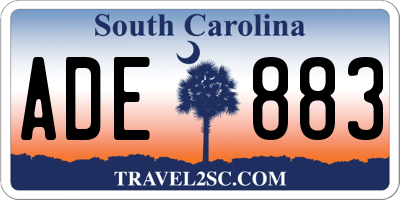 SC license plate ADE883