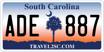SC license plate ADE887