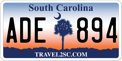 SC license plate ADE894