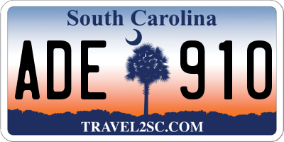 SC license plate ADE910