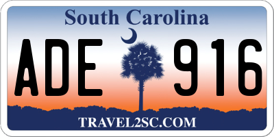 SC license plate ADE916
