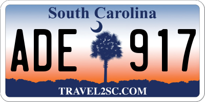 SC license plate ADE917