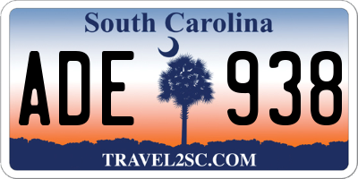 SC license plate ADE938