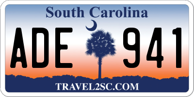 SC license plate ADE941
