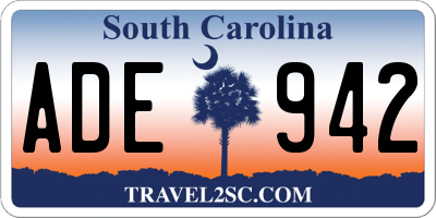 SC license plate ADE942