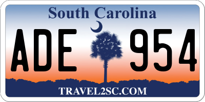 SC license plate ADE954