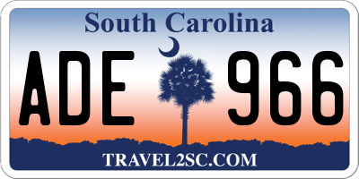 SC license plate ADE966
