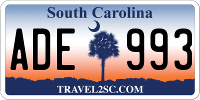 SC license plate ADE993