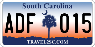 SC license plate ADF015