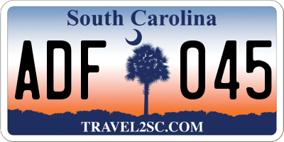SC license plate ADF045