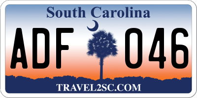 SC license plate ADF046