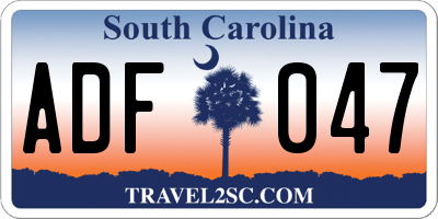 SC license plate ADF047