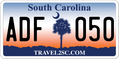 SC license plate ADF050