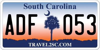 SC license plate ADF053