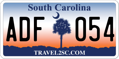 SC license plate ADF054