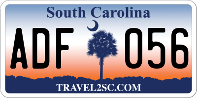 SC license plate ADF056