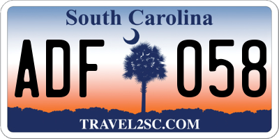 SC license plate ADF058