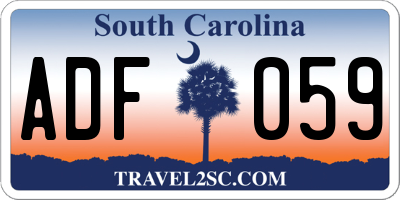 SC license plate ADF059