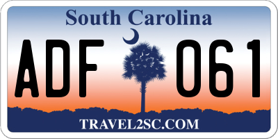 SC license plate ADF061