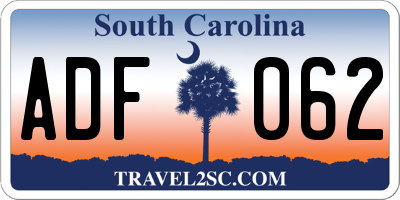 SC license plate ADF062