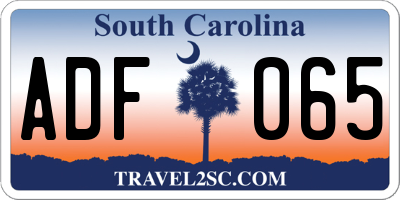 SC license plate ADF065