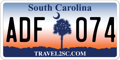 SC license plate ADF074