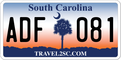 SC license plate ADF081