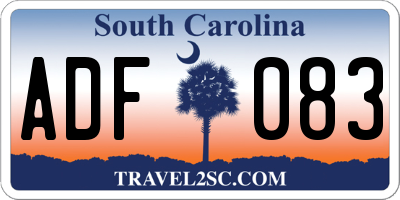 SC license plate ADF083