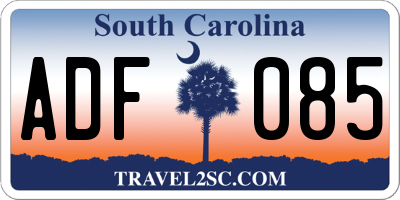 SC license plate ADF085