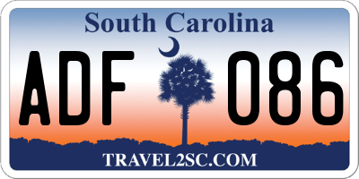 SC license plate ADF086
