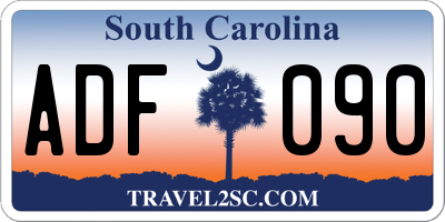 SC license plate ADF090