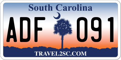 SC license plate ADF091