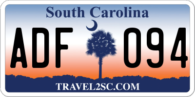 SC license plate ADF094