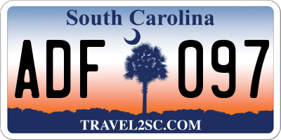 SC license plate ADF097