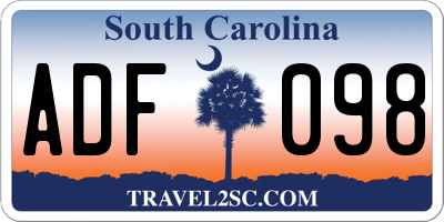 SC license plate ADF098