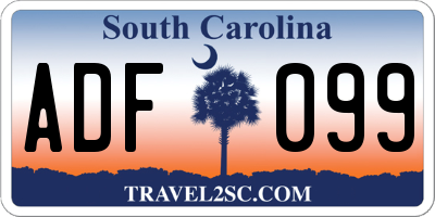 SC license plate ADF099