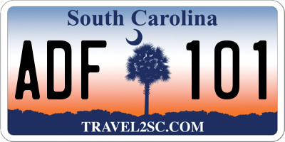 SC license plate ADF101