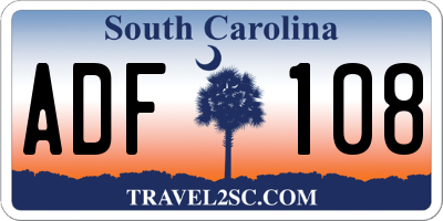 SC license plate ADF108