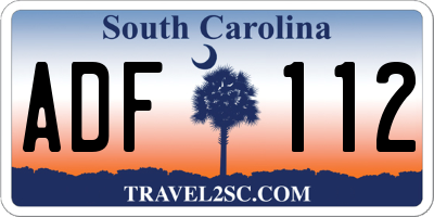 SC license plate ADF112
