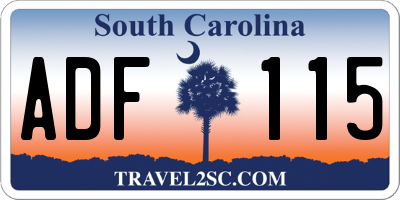 SC license plate ADF115