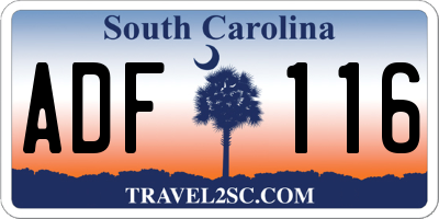 SC license plate ADF116