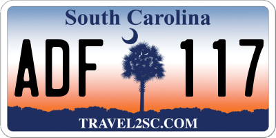 SC license plate ADF117