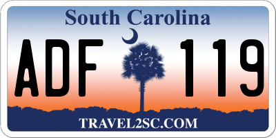 SC license plate ADF119