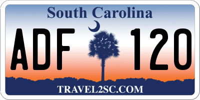 SC license plate ADF120
