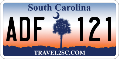 SC license plate ADF121
