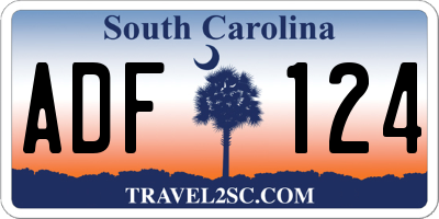 SC license plate ADF124