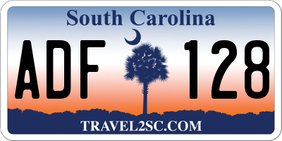 SC license plate ADF128