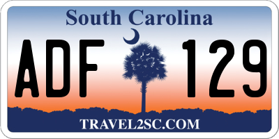 SC license plate ADF129