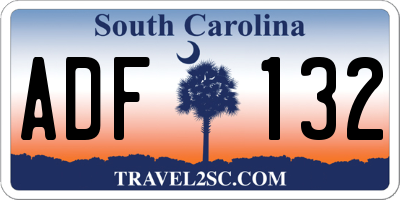 SC license plate ADF132